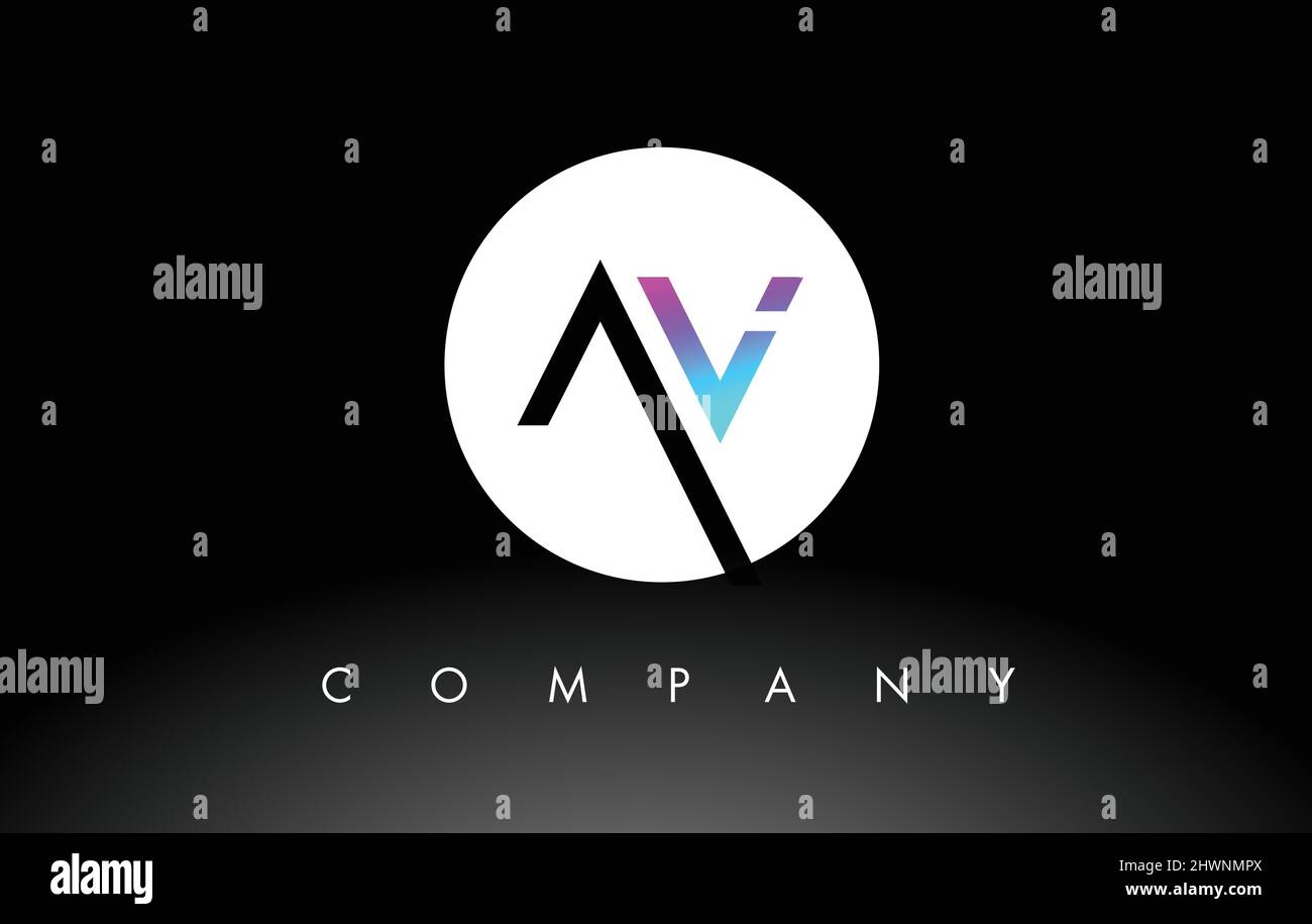 AV Logo. Letter Design Vector with Purple and Black Colors Stock Vector ...