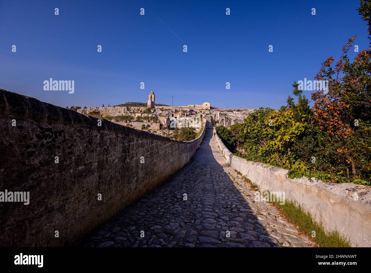 The historic village of Gravina in Puglia with its famous aqueduct