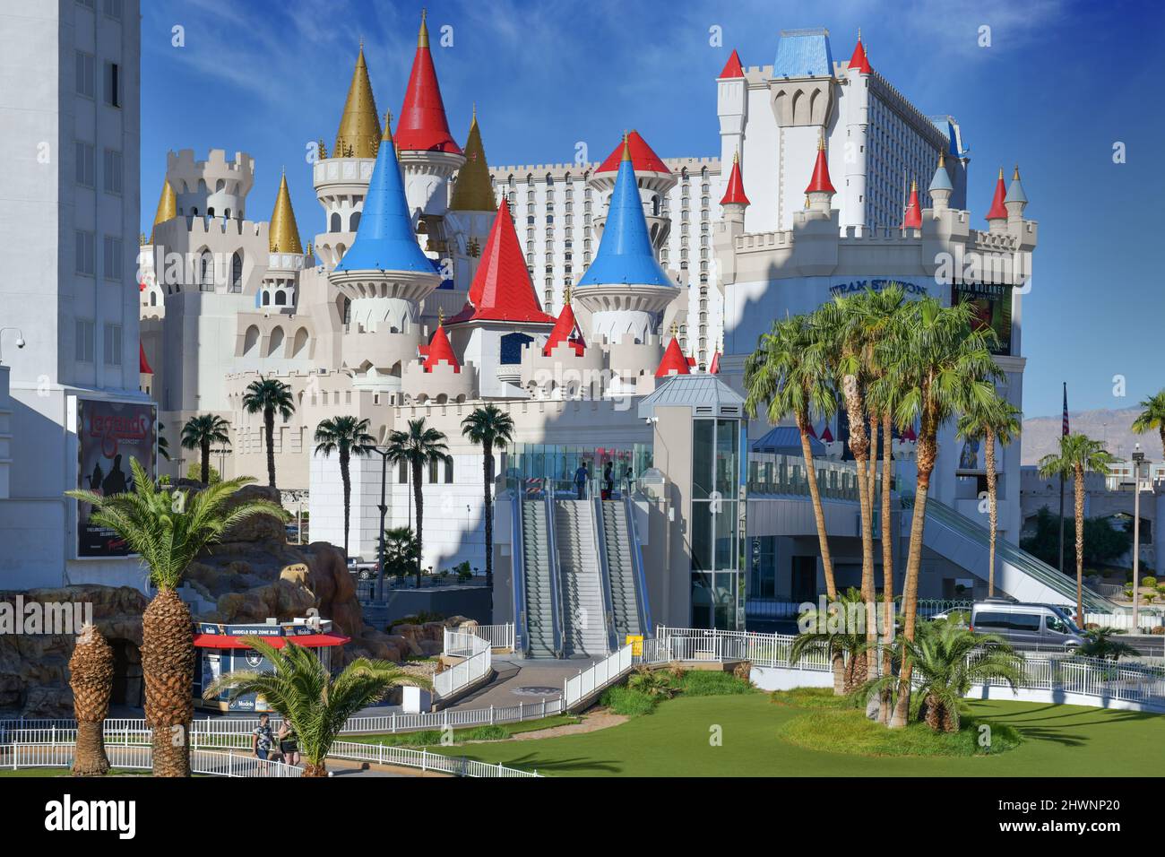 Nevada USA, September 5, 2021 Cityscape of the side facade of the Excalibur hotel located at 3850 S Las Vegas Blvd. Stock Photo