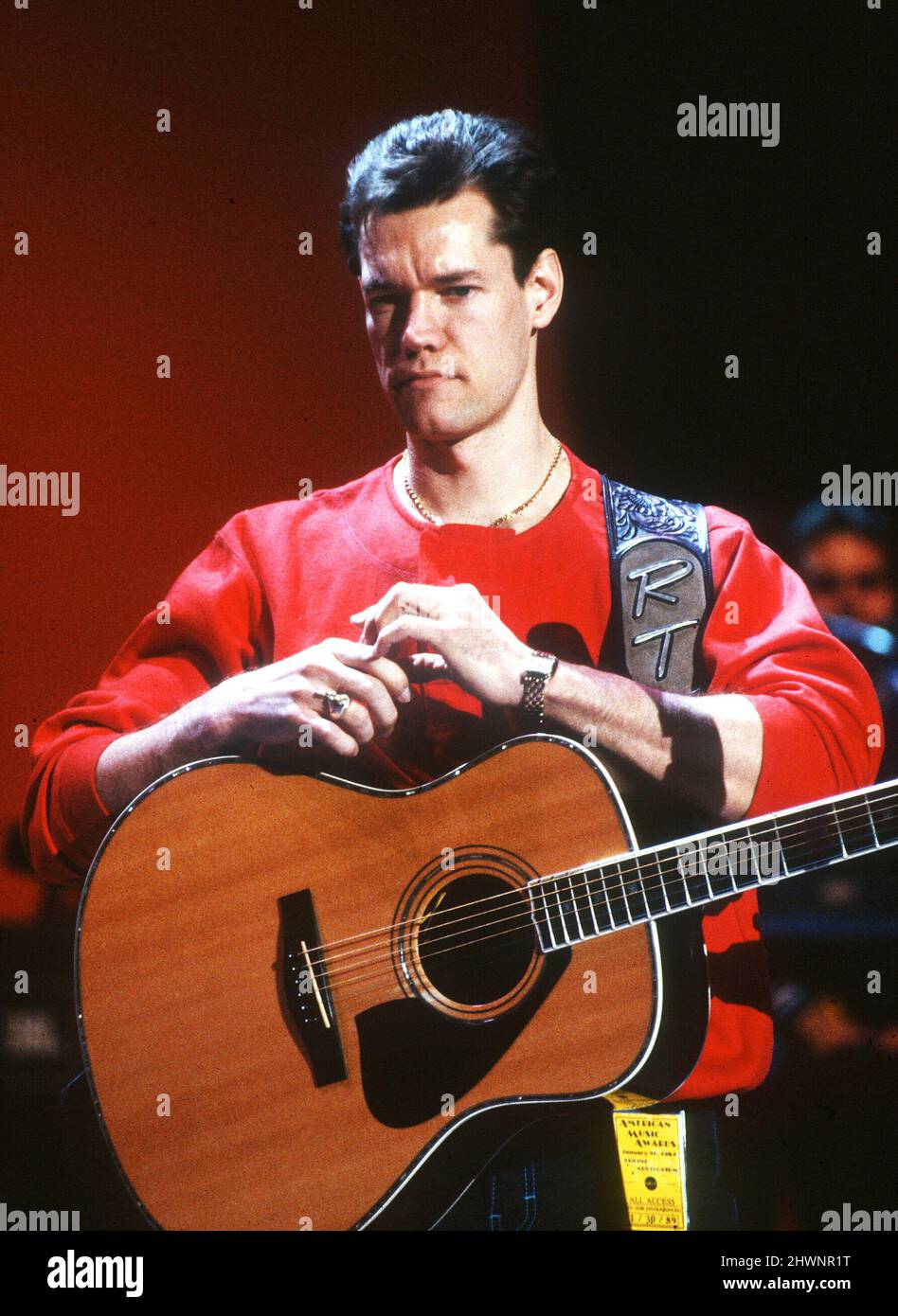 Randy Travis rehearsing at a TV show circa 1988 Credit Ron Wolfson