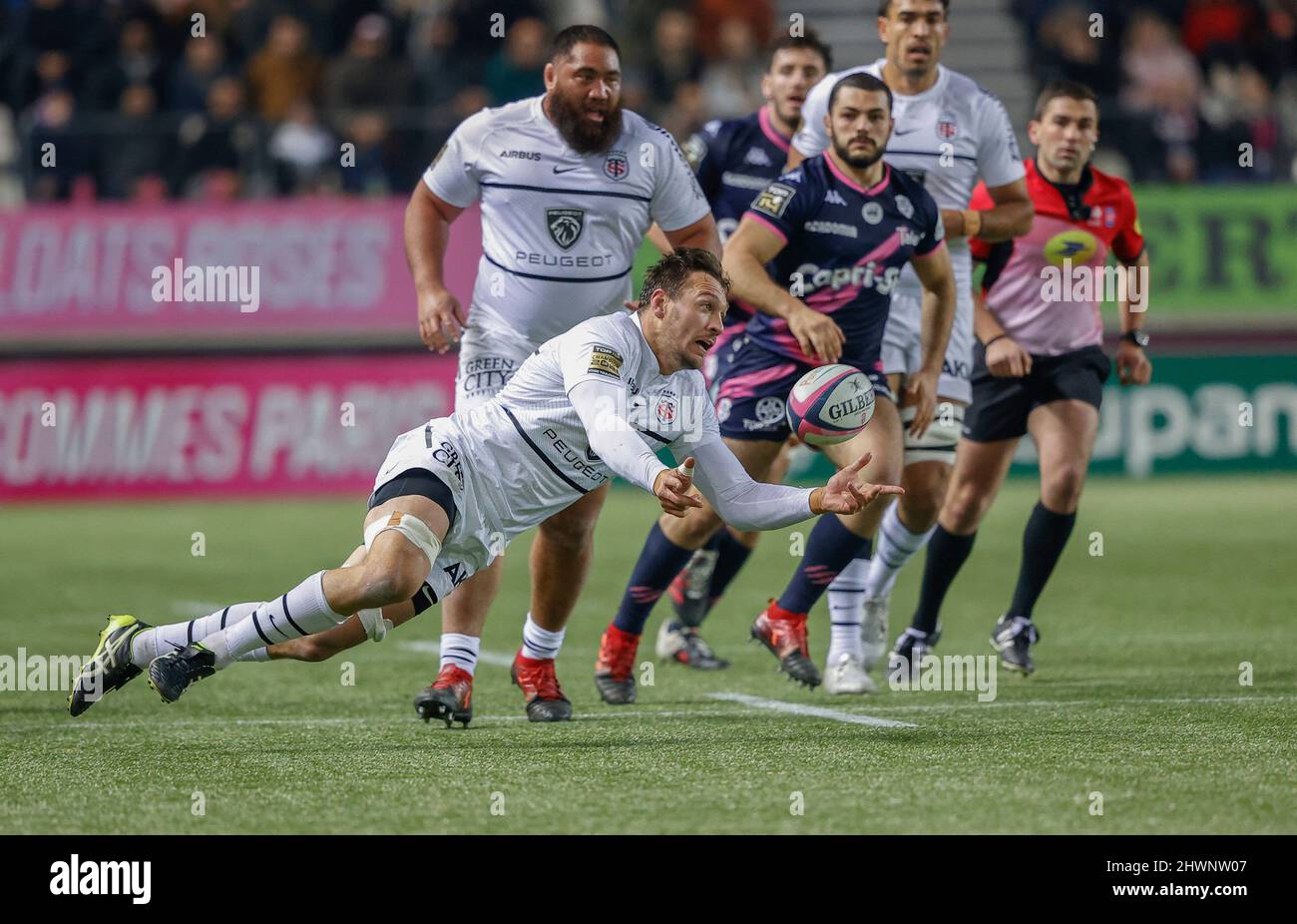 Paris, France. 06th Mar, 2022. Yannick YOUYOUTTE of STADE TOULOUSAIN In  action during the rugby match of top 14 between Stade Français and Stade  Toulousain, at Jean Bouin Stadium in Paris, France,