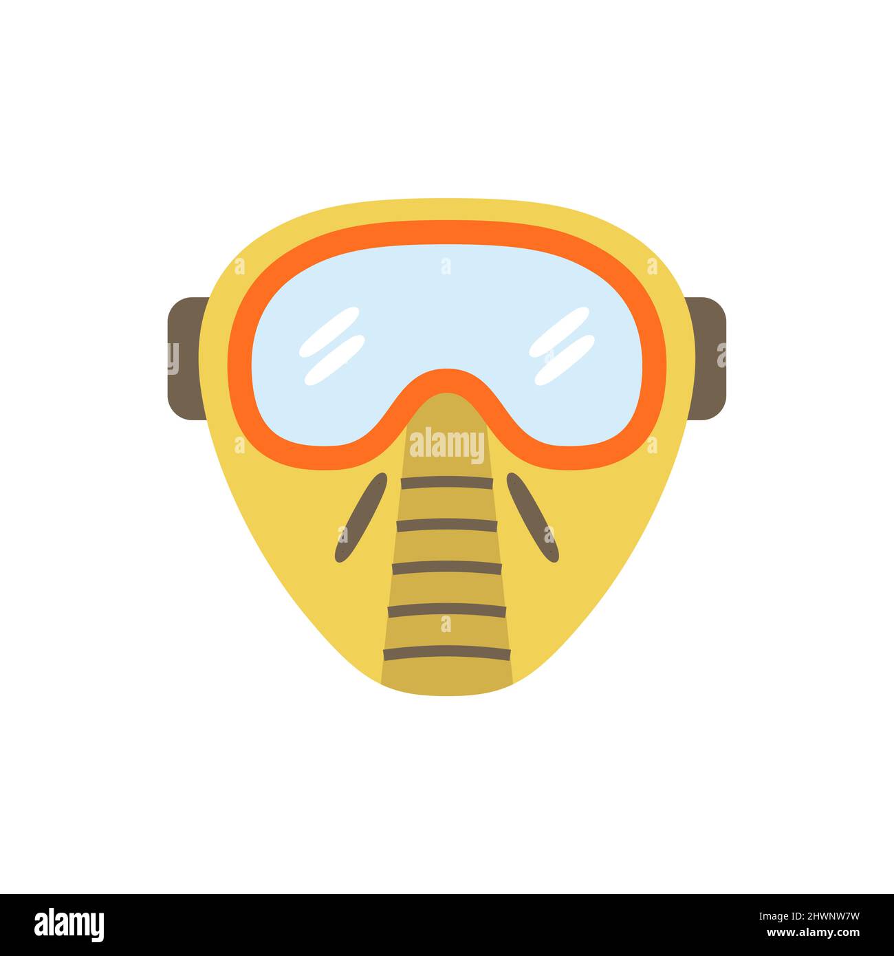 Protection facial mask, vector flat paintball or airsoft icon Stock Vector