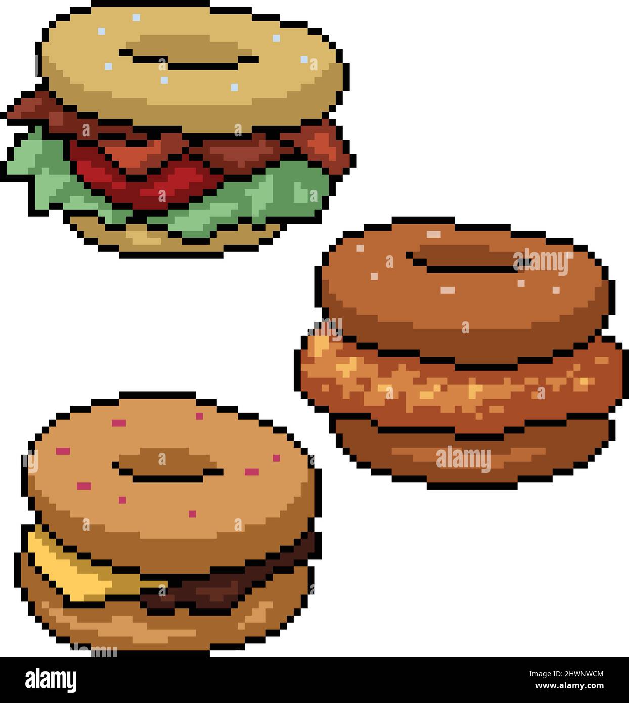 Burger pixel art hi-res stock photography and images - Alamy
