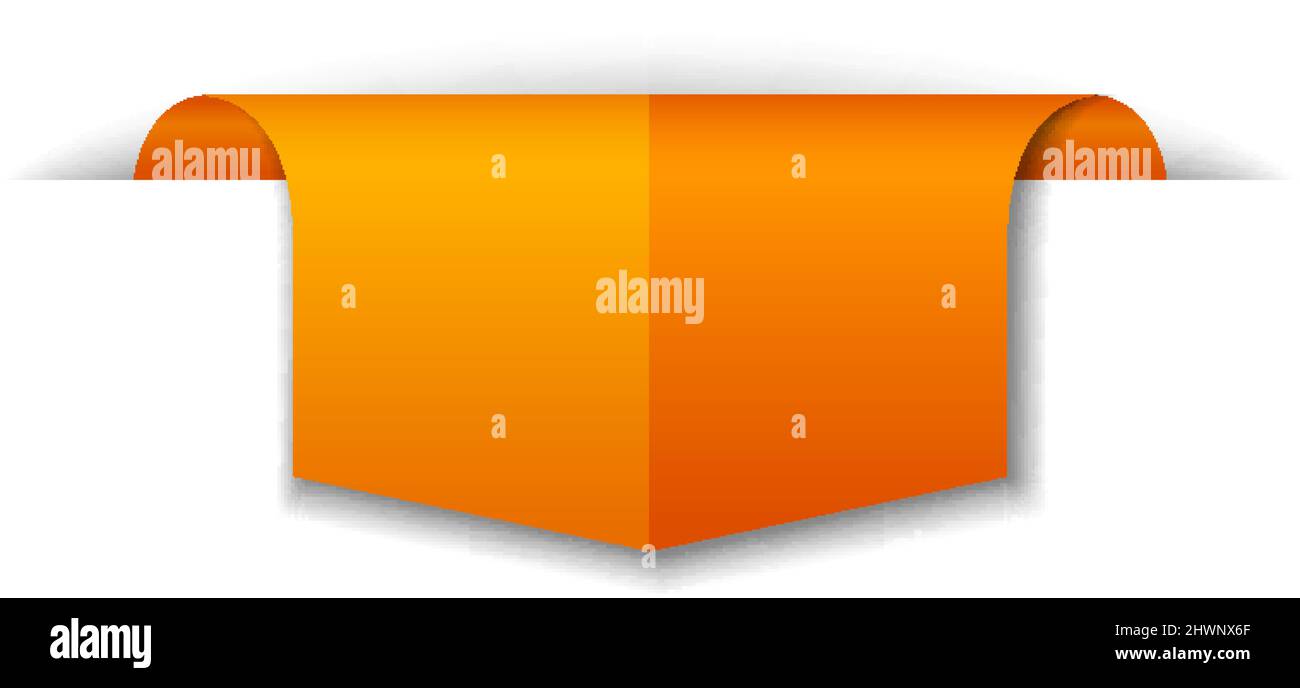 Orange banner design on white background illustration Stock Vector ...