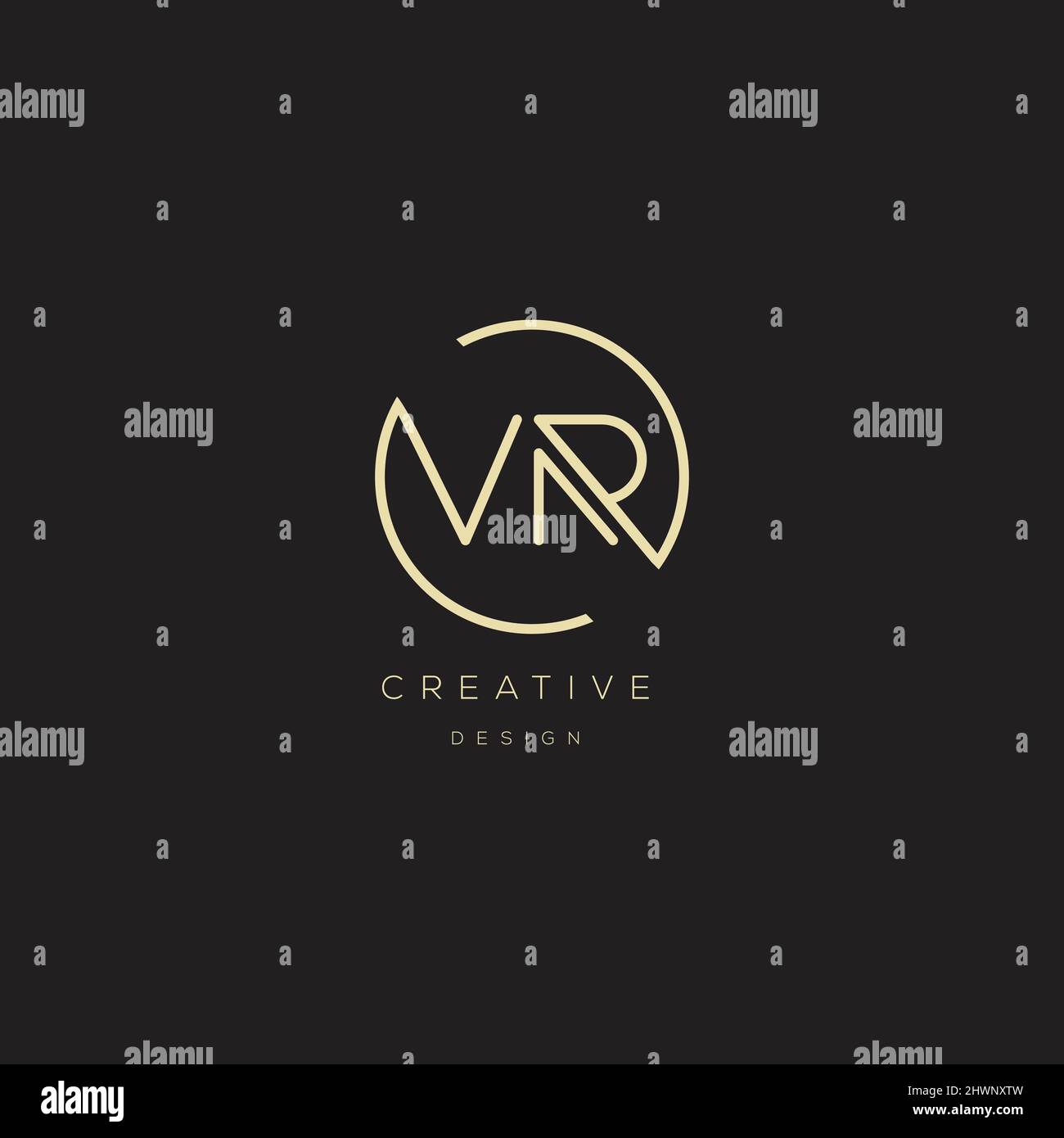 VR logo letter modern design Stock Vector