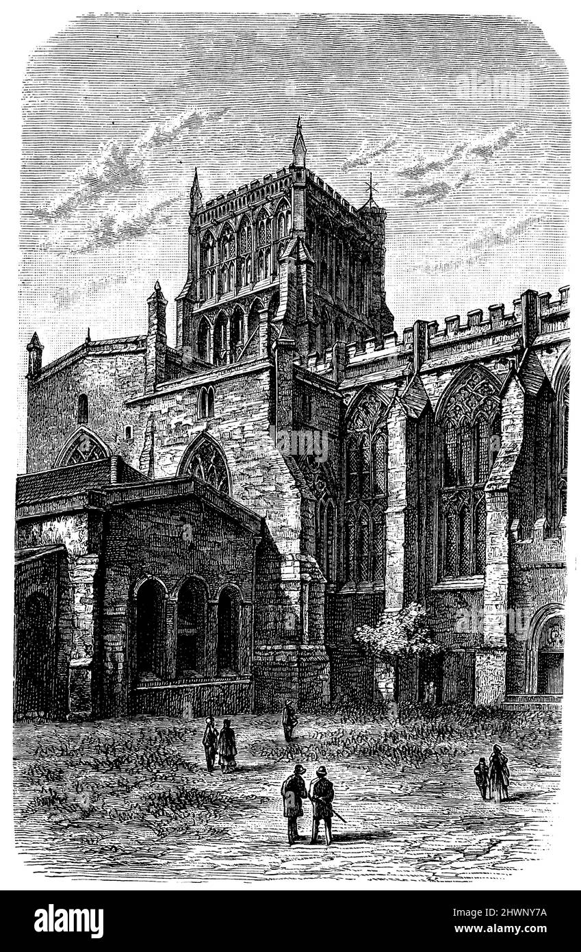 Bristol Cathedral, ,  (encyclopedia, 1893), Kathedrale von Bristol, Cathédrale de Bristol Stock Photo