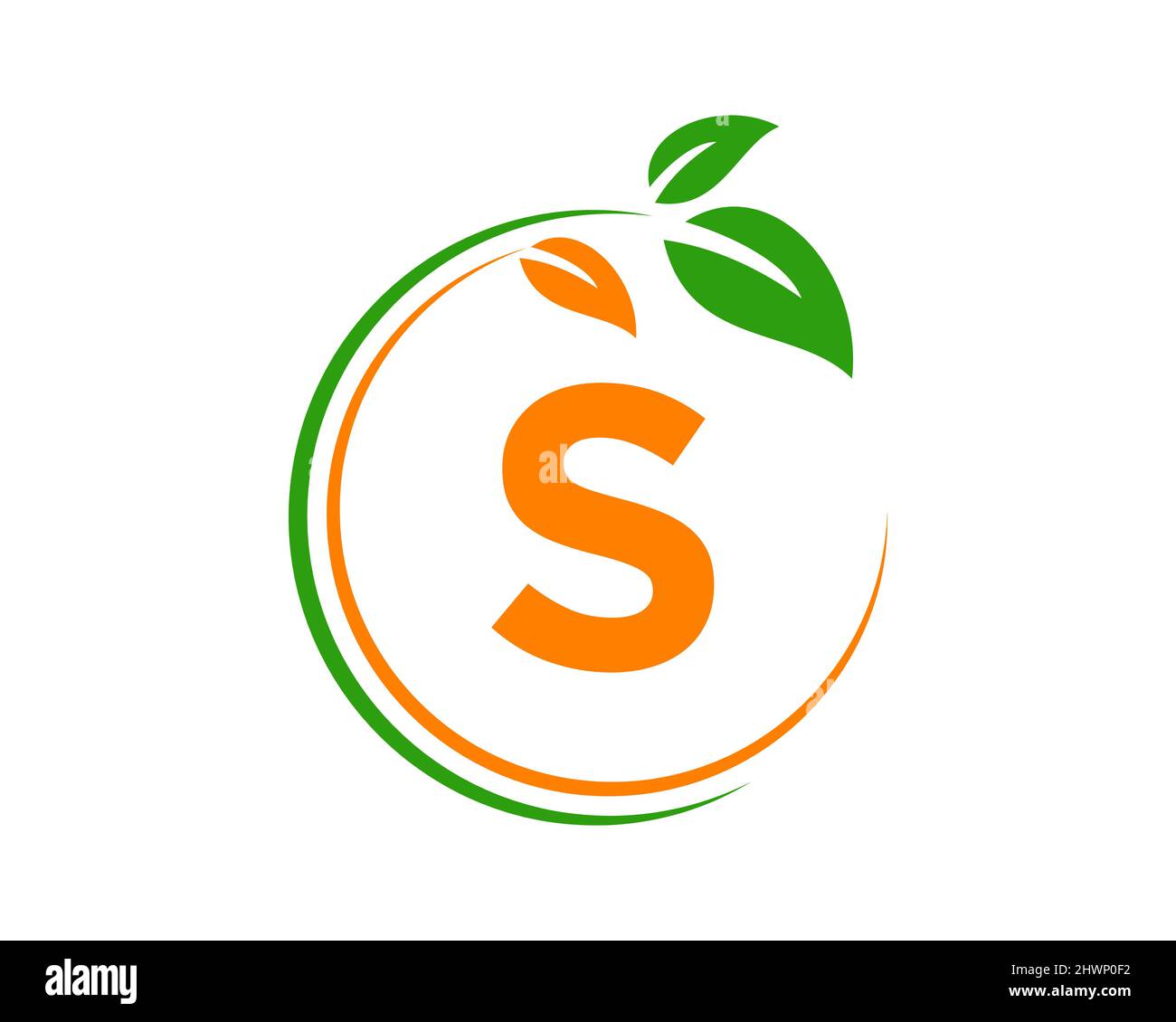 Eco Logo with S letter concept. S letter Eco healthy natural logo vector template Stock Vector