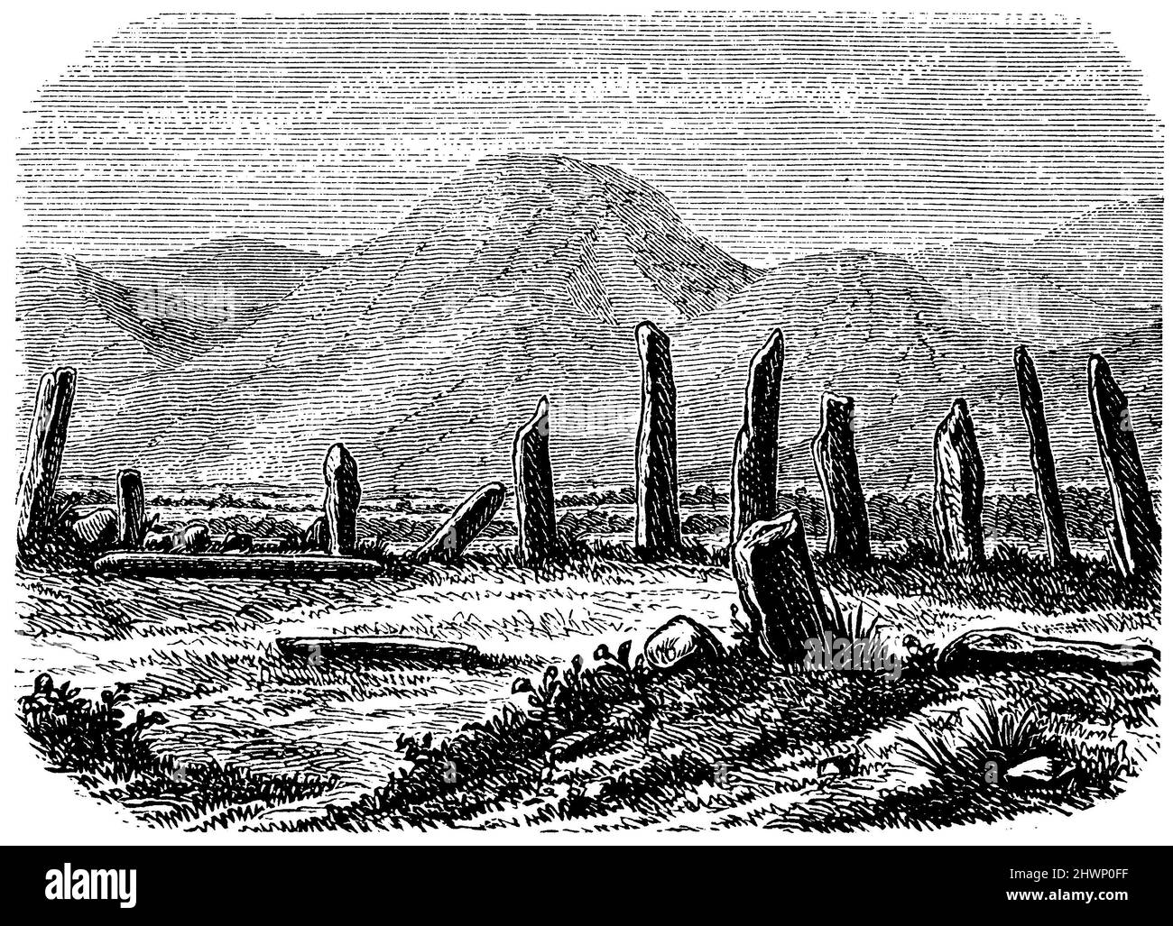 Cromlechs near Peshawar (East India), ,  (encyclopedia, 1893), Cromlechs bei Peschawar (Ostindien), Cromlechs près de Peshawar (Inde orientale) Stock Photo