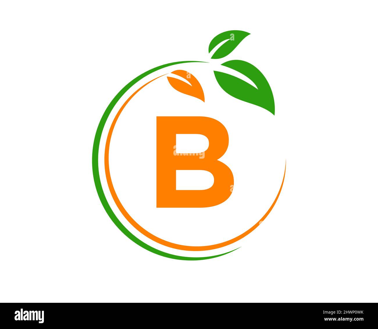 Eco Logo With B Letter Concept. B Letter Eco Healthy Natural Logo ...