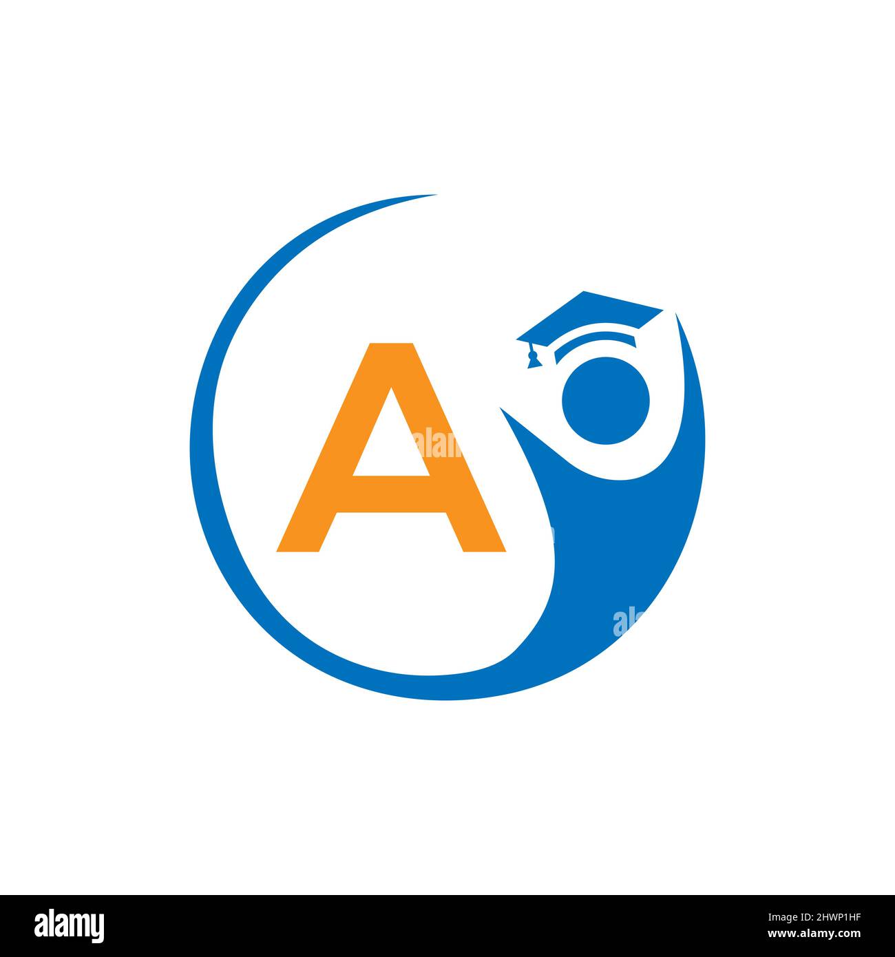 Letter A Education Logo Template. Education Logo On A Letter, Initial Education Hat Concept Template Stock Vector