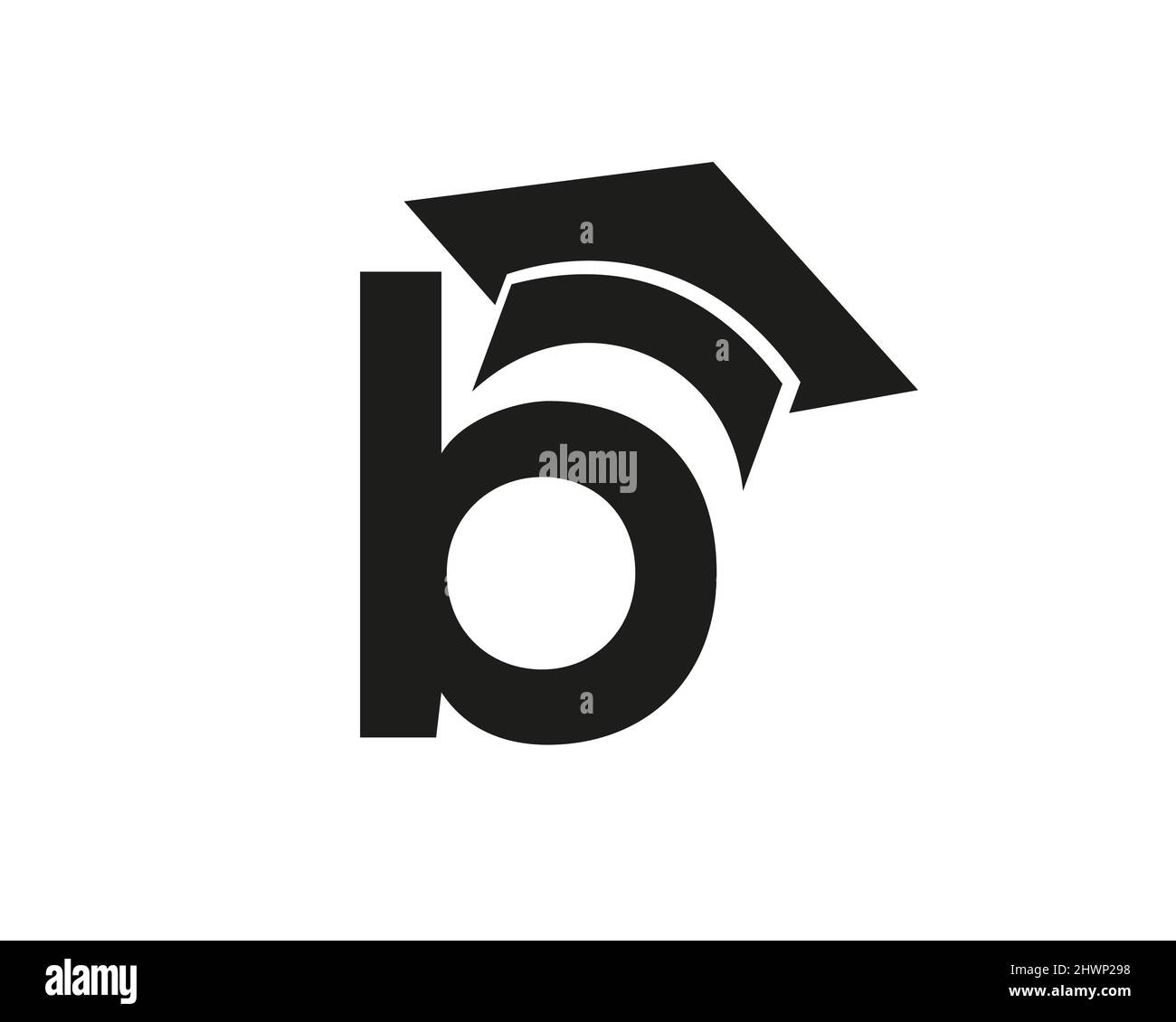 Letter B Education Logo Template. Education Logo On B Letter, Initial Education Hat Concept Template Stock Vector