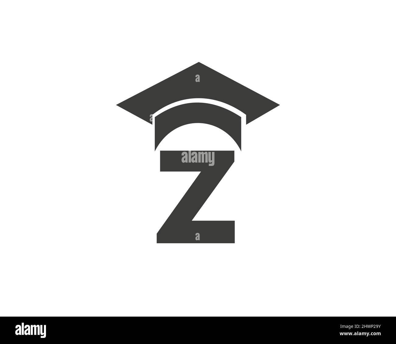 Letter Z Education Logo Template. Education Logo On Z Letter, Initial Education Hat Concept Template Stock Vector