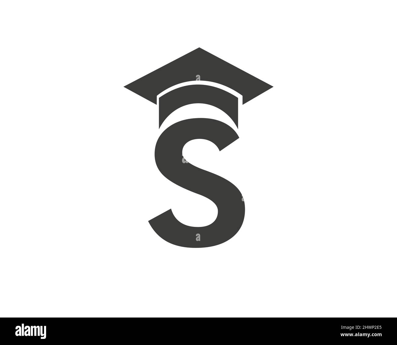 Letter S Education Logo Template. Education Logo On S Letter, Initial Education Hat Concept Template Stock Vector