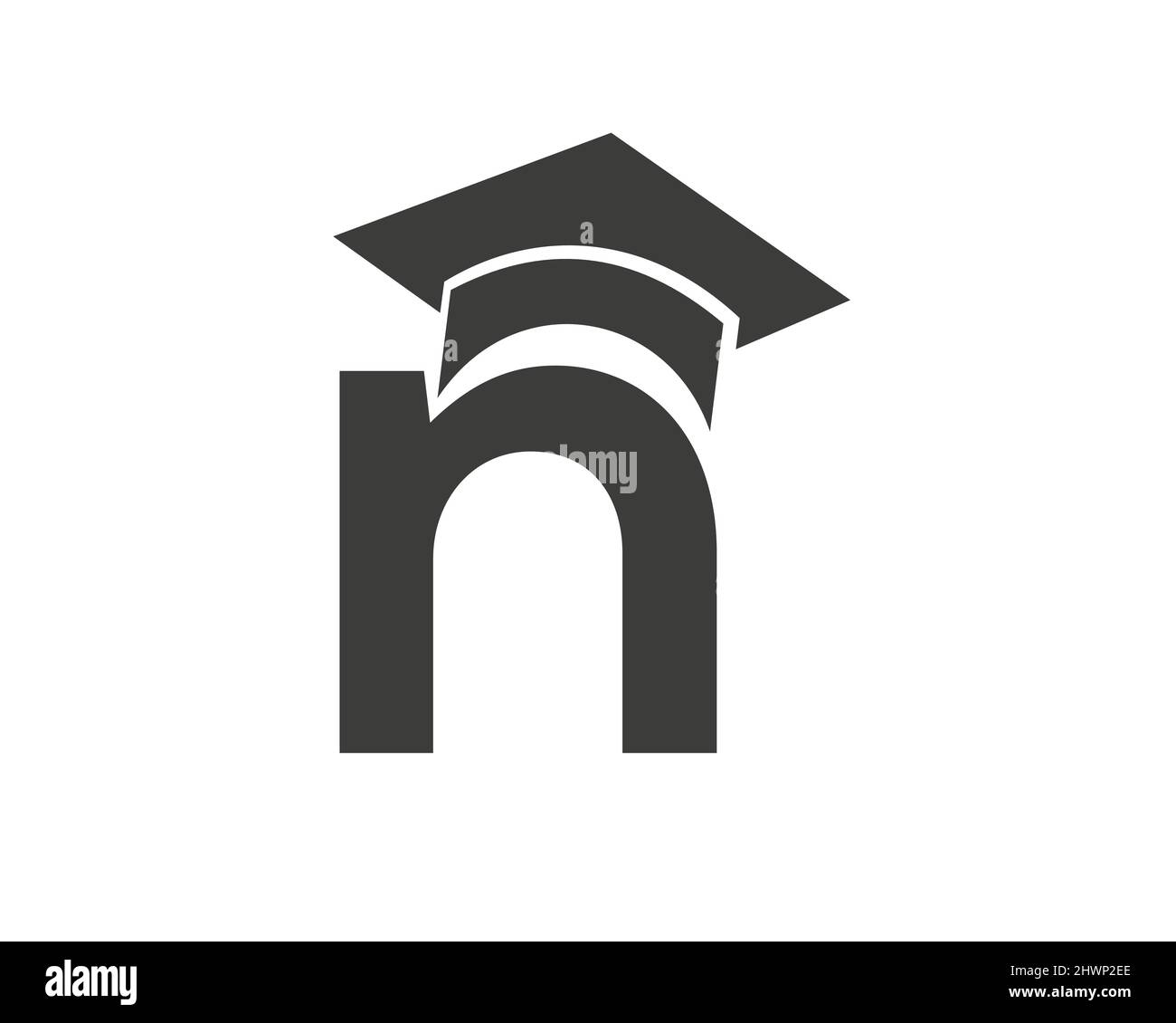 Letter N Education Logo Template. Education Logo On N Letter, Initial Education Hat Concept Template Stock Vector