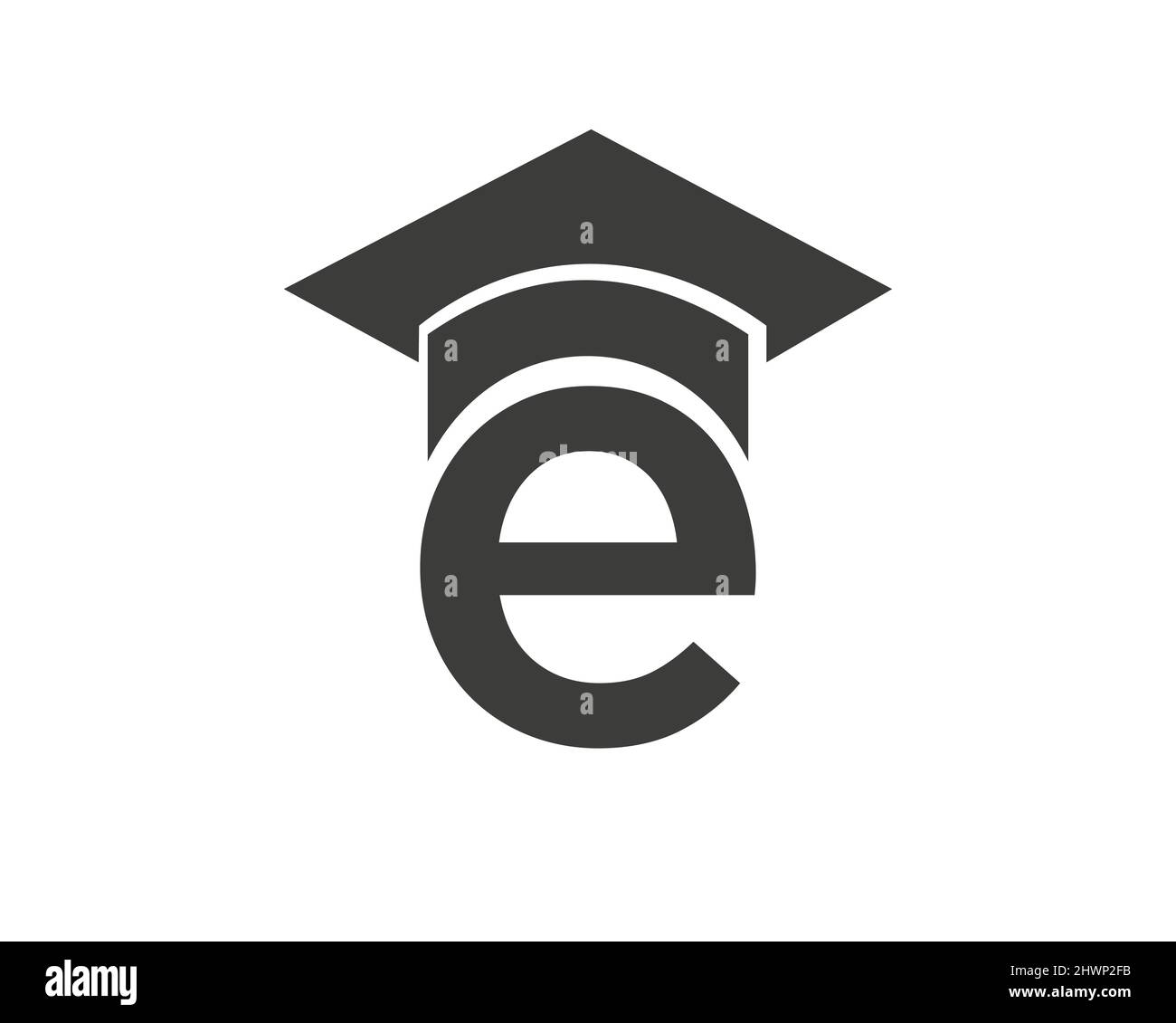 Letter E Education Logo Template. Education Logo On E Letter, Initial Education Hat Concept Template Stock Vector