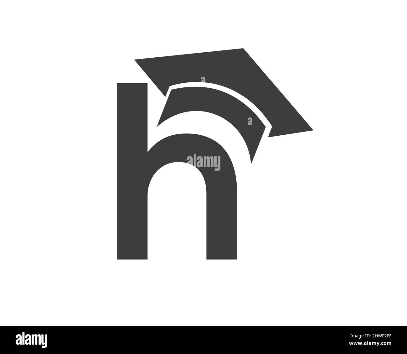 Letter H Education Logo Template. Education Logo On H Letter, Initial Education Hat Concept Template Stock Vector
