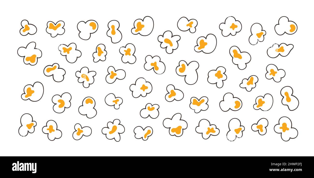 Seamless pattern with popcorn. Hand drawn pop corn with caramel for ...