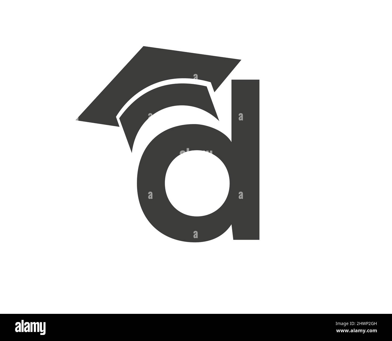 Letter D Education Logo Template. Education Logo On D Letter, Initial Education Hat Concept Template Stock Vector