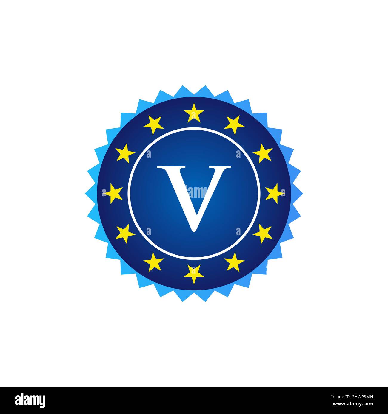 Badge And Label Logo Design On Letter V Sign. V Letter Vintage Badge Retro Vector Logo Template