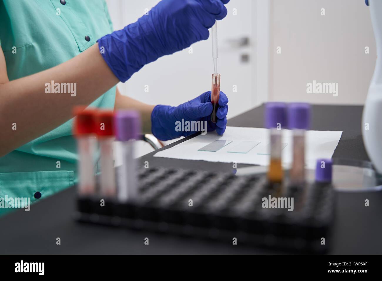 Medical worker making tests in the laboratory Stock Photo Alamy