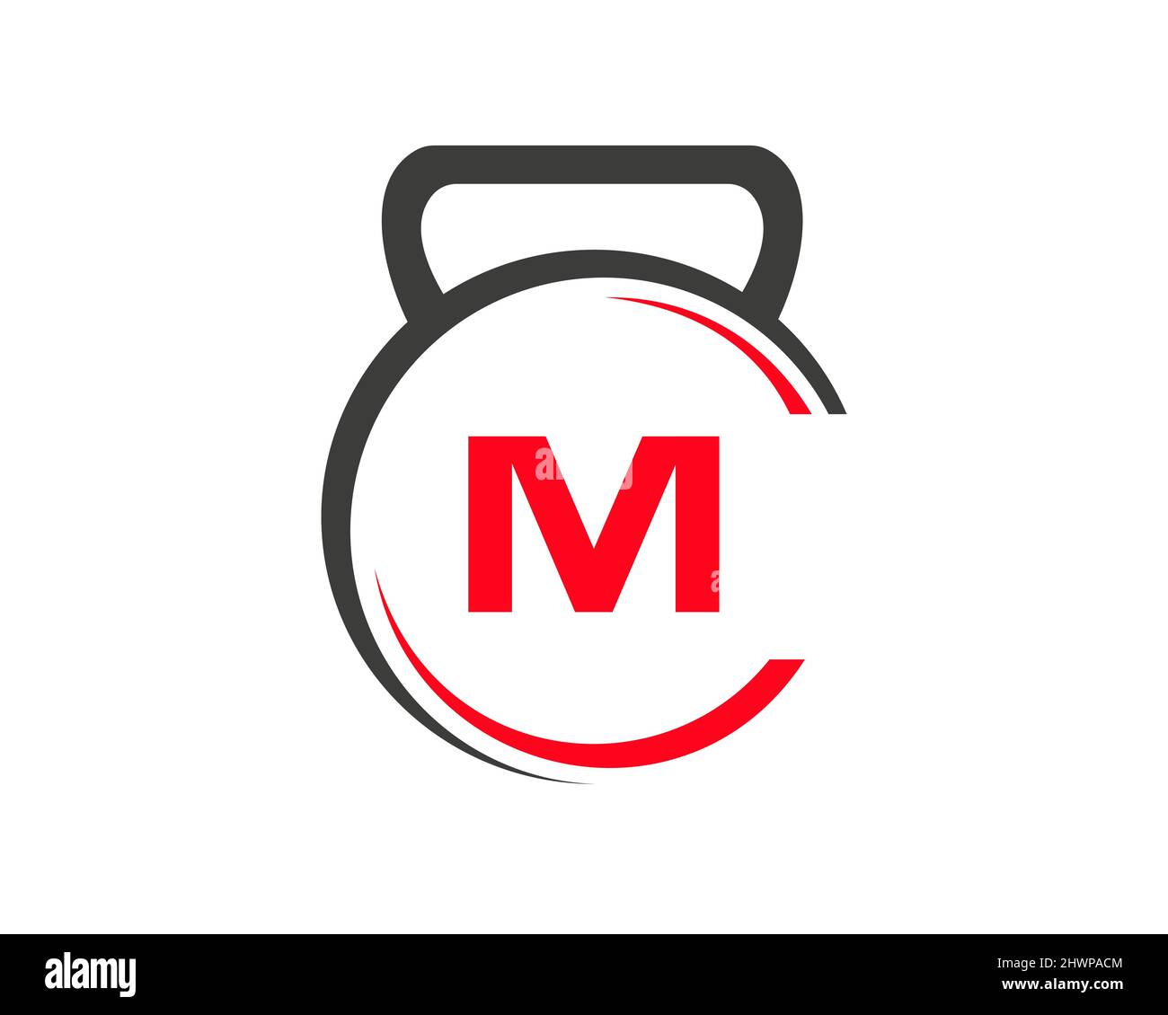 Fitness logo with M letter concept. Gym logo with M letter vector