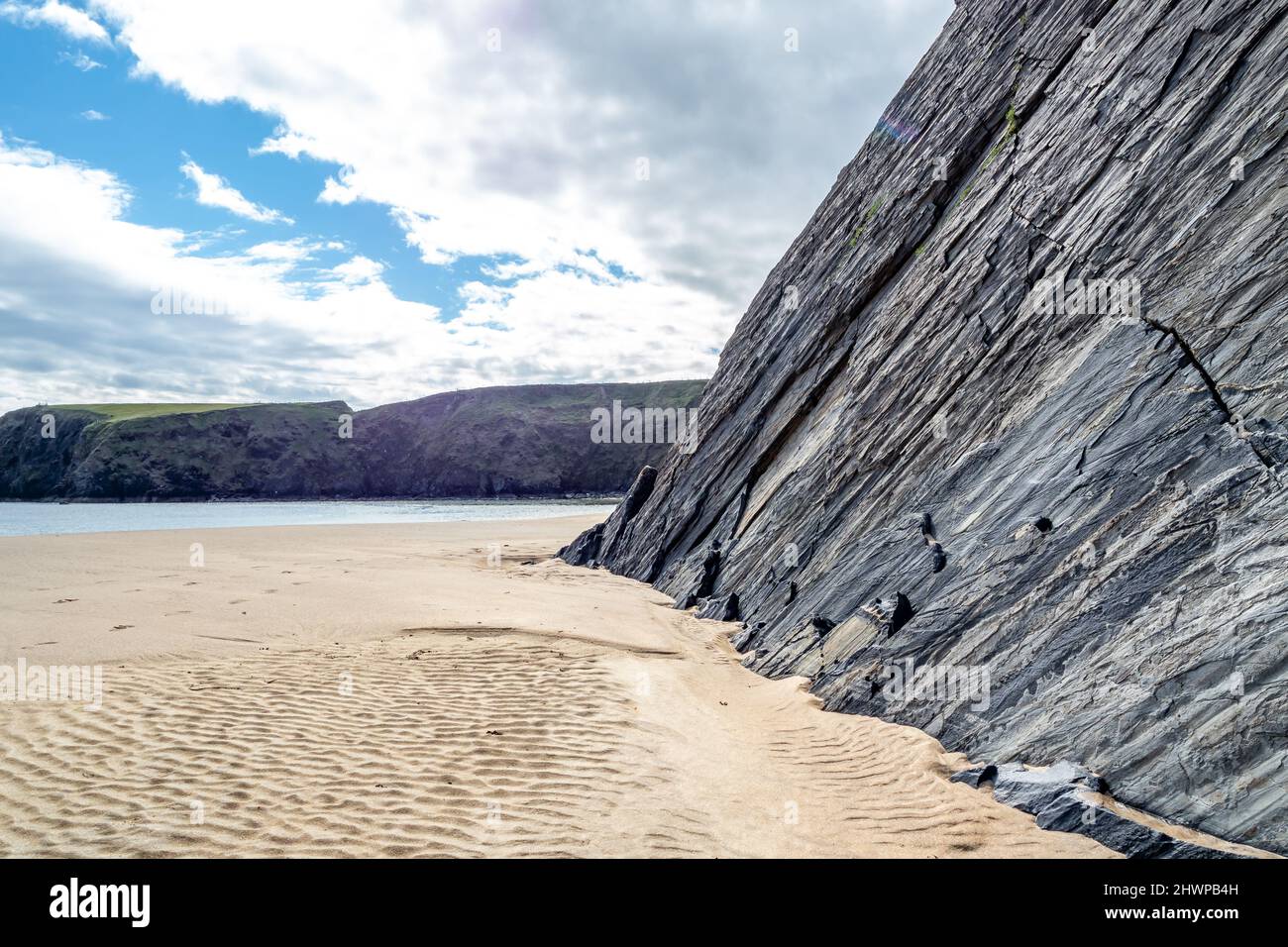 Huge rocks at the Silver Strand in County Donegal - Ireland Stock Photo ...
