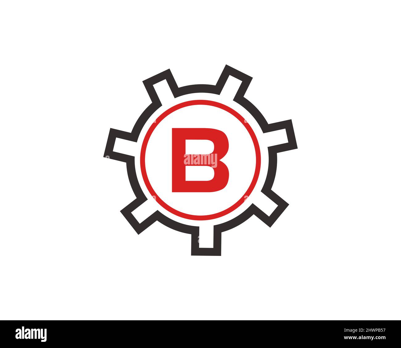 Gear Logo On Letter B. Initial B Gear Letter Logo Design Template Stock ...