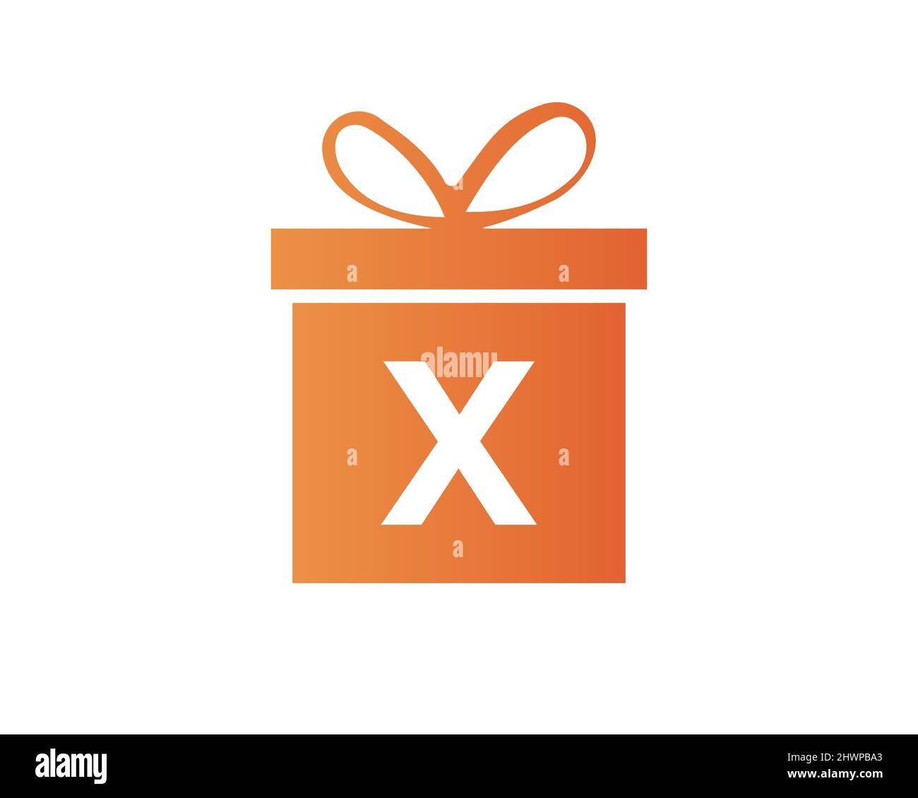 Letter X Gift Box Shape Logo. Colorful Gift Logo Template On X Letter