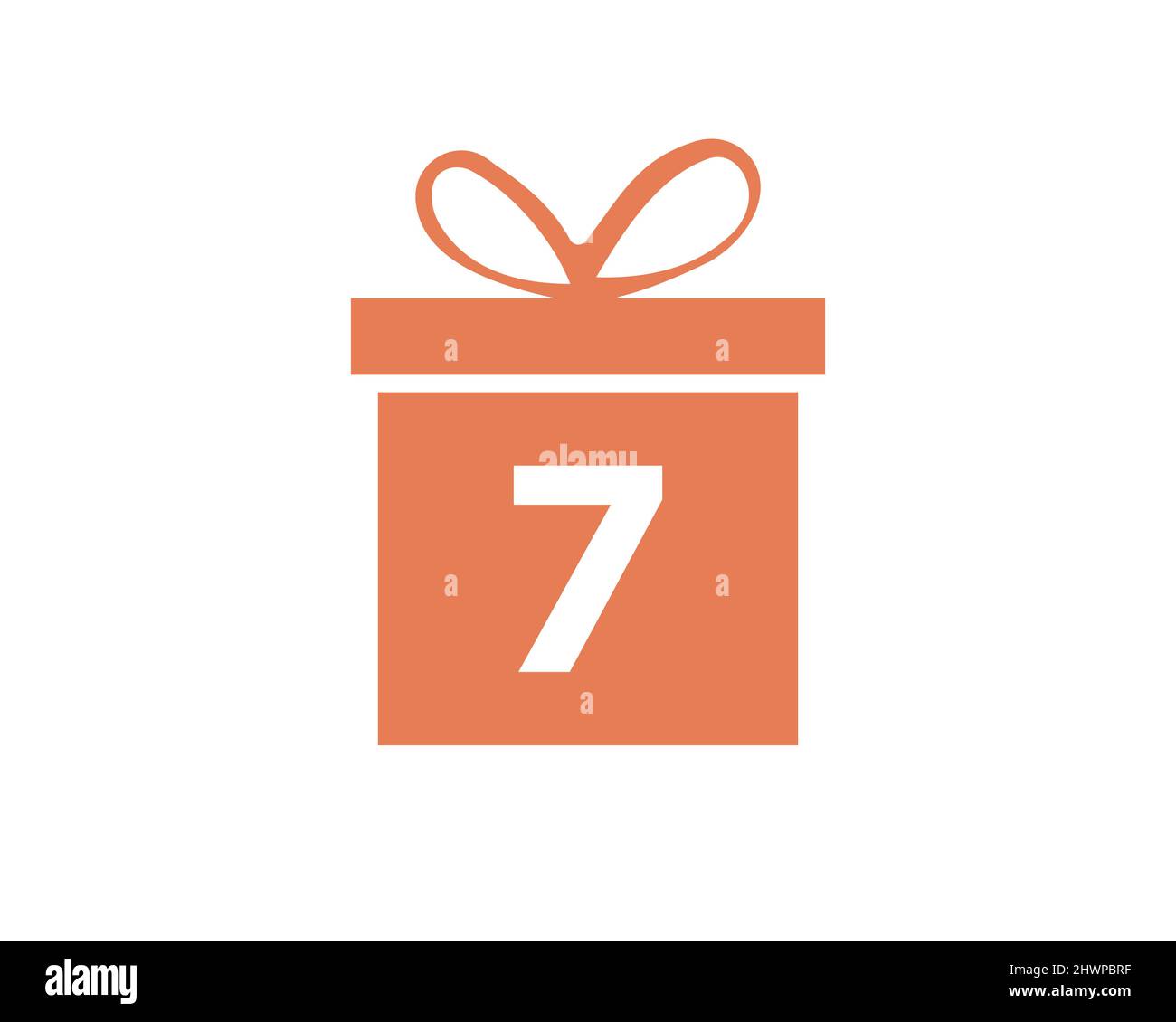 Letter 7 Gift Box Shape Logo. Colorful Gift Logo Template On 7 Letter ...