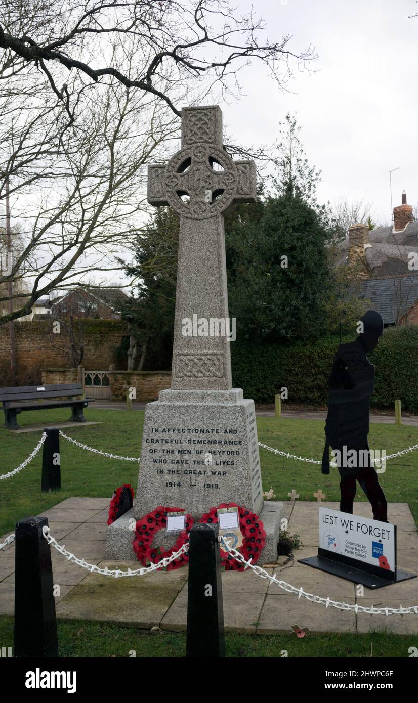The war memorial, Nether Heyford, Northamptonshire, England, UK Stock