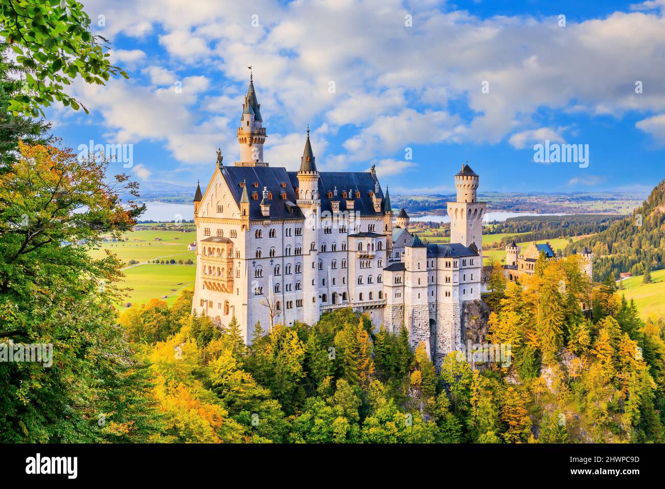 Neuschwanstein Castle (Schloss Neuschwanstein) Bavaria. Fussen, Germany. Stock Photo