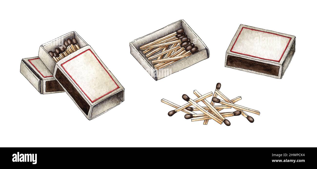 Matchbox and matches as small wooden stick Vector Image