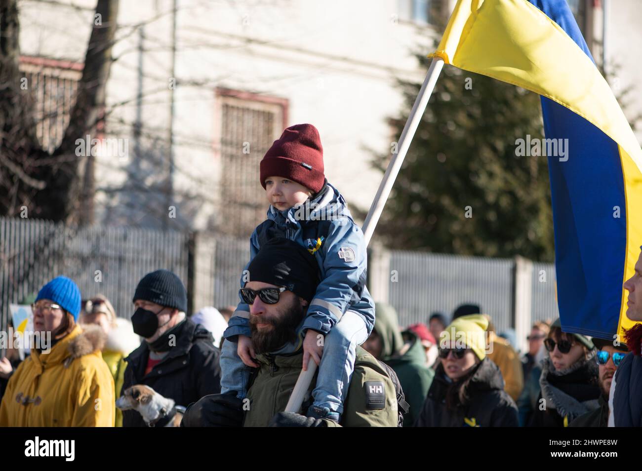 Riga, Latvia - March 05, 2022: Protest Against War In Ukraine And ...