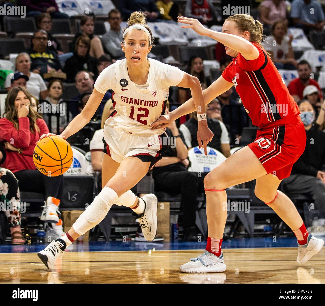 Mar 06 2022 Las Vegas, NV, U.S.A. Stanford guard Lexie Hull (12) drives ...