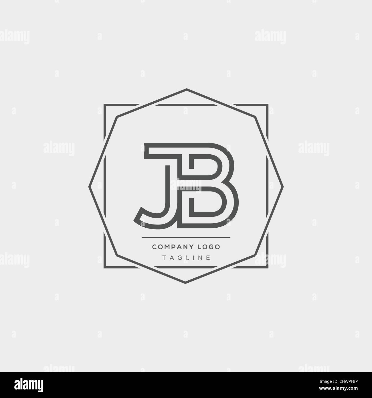 Minimal Luxury JB logo design, initial based vector icon illustrations. Stock Vector