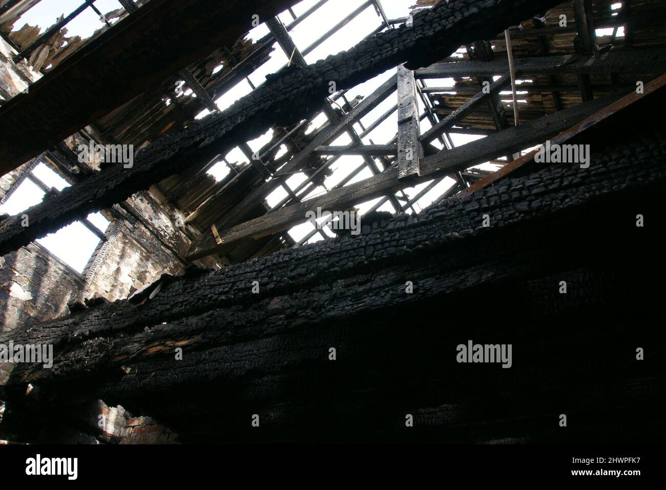buildings destroyed by Russian invasion of the Ukraine Stock Photo