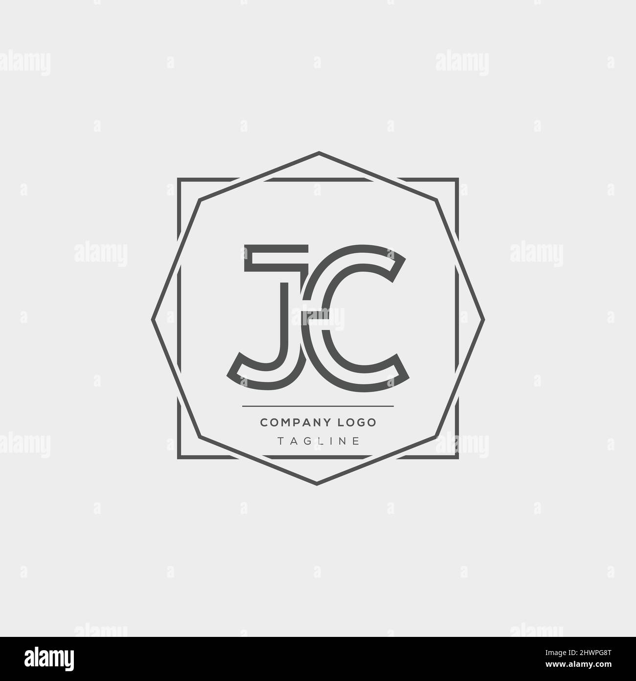 Minimal Luxury JC logo design, initial based vector icon illustrations. Stock Vector