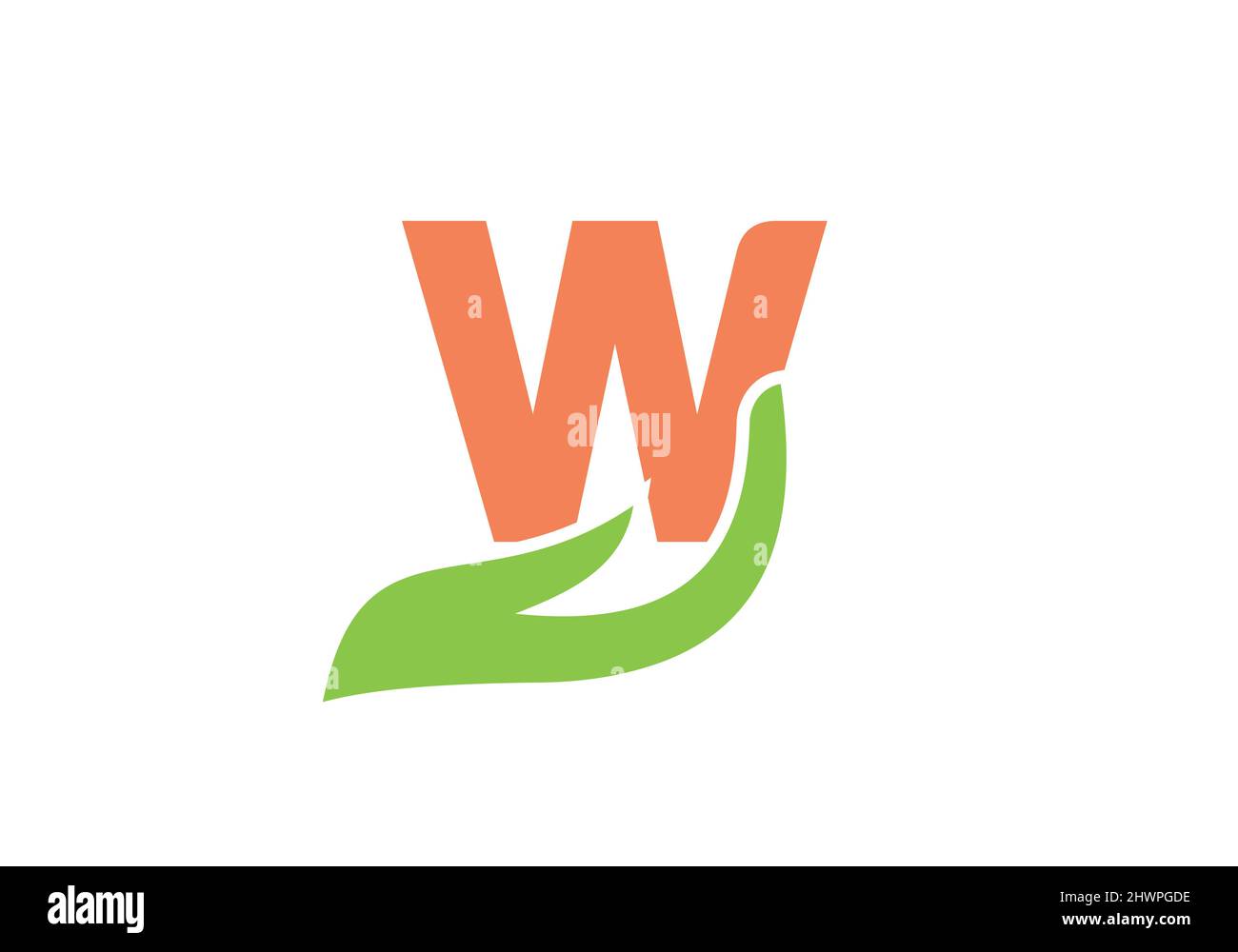 W letter logo with hand concept. W logo design on hand concept vector ...