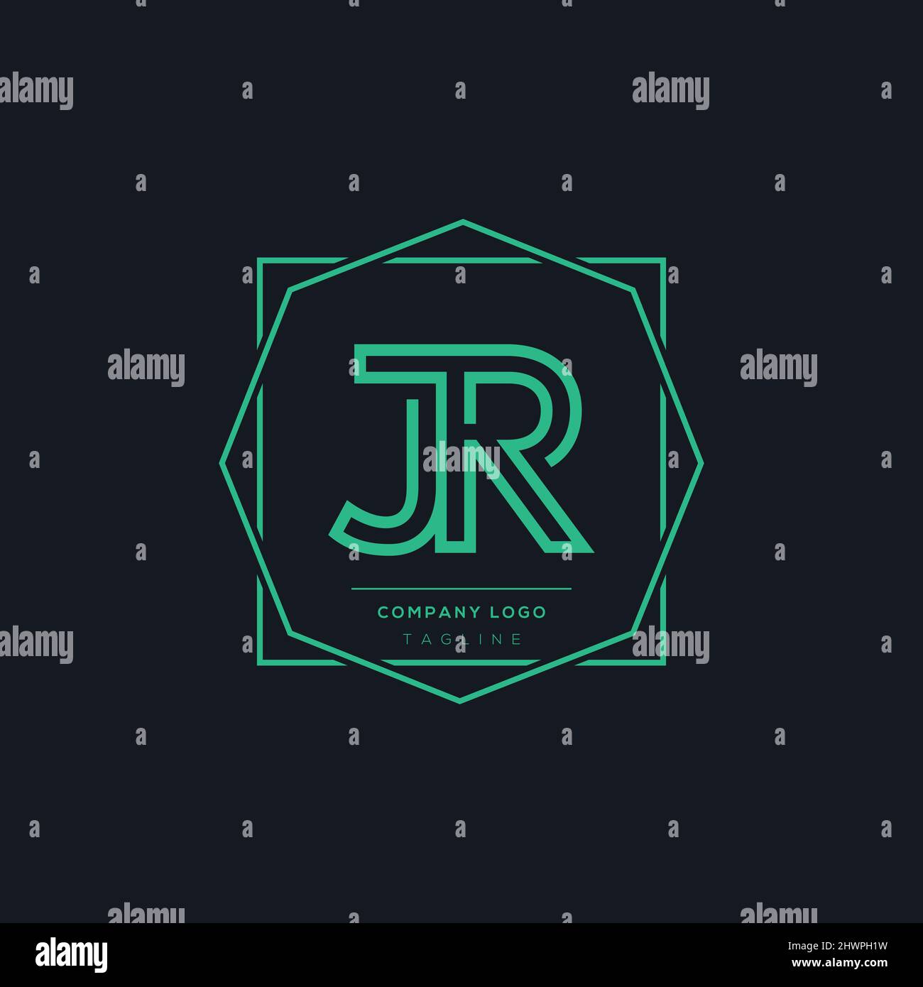 Minimal Luxury JR logo design, initial based vector icon illustrations. Stock Vector