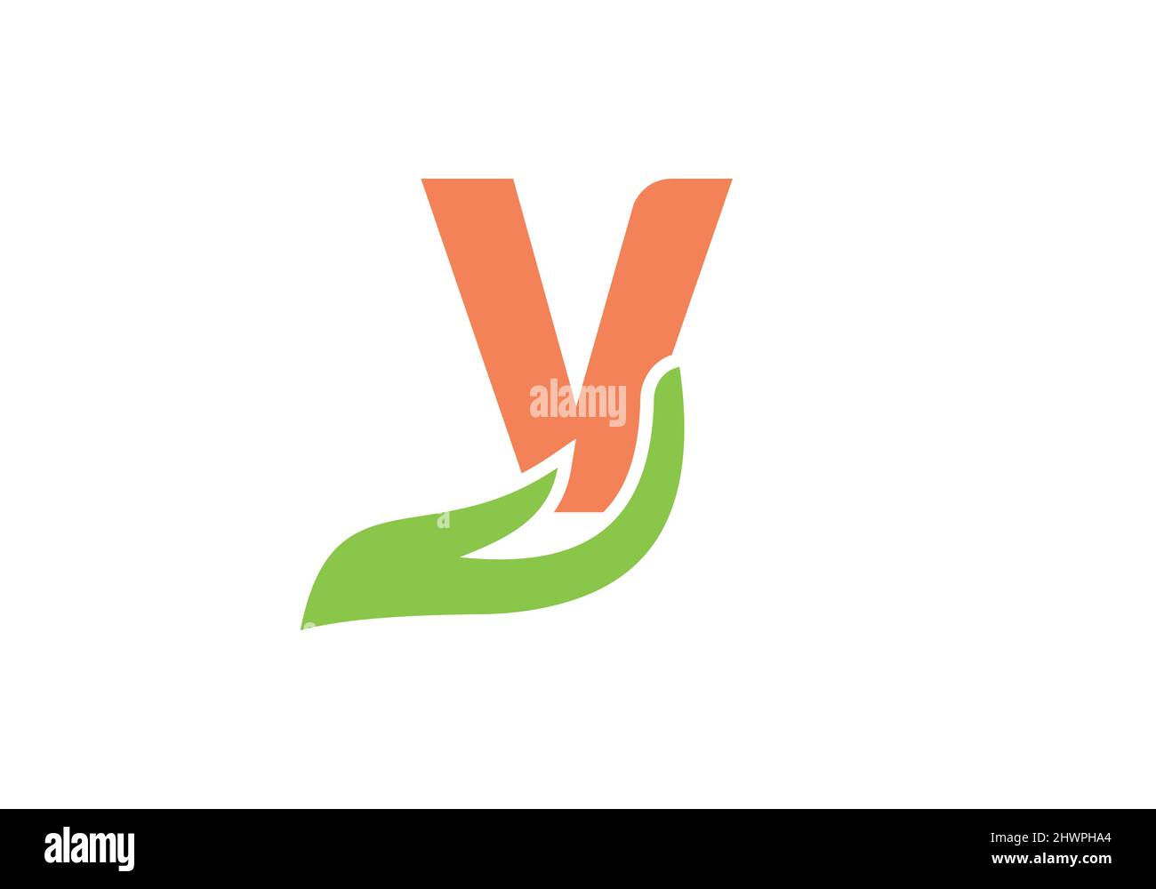 V letter logo with hand concept. V logo design on hand concept vector