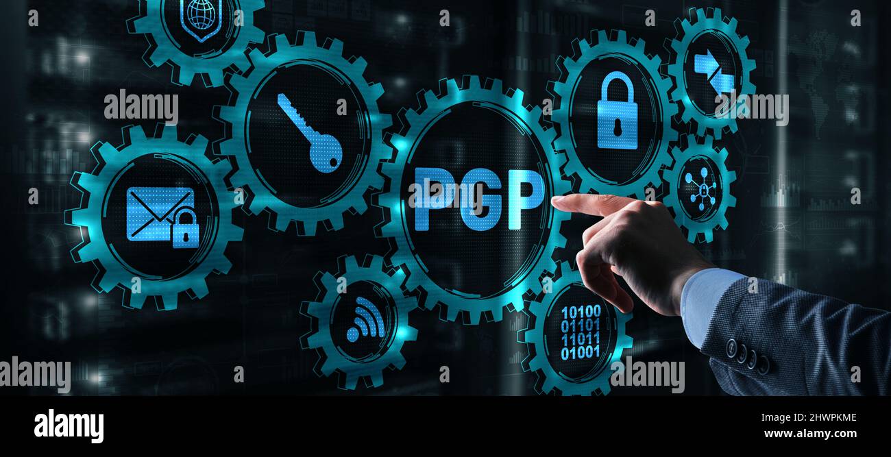 PGP. Pretty Good Privacy. Encryption and Security concept. Stock Photo