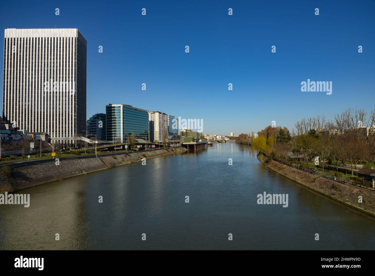 view on the city of Neuilly sur Seine in Ile de France Stock Photo