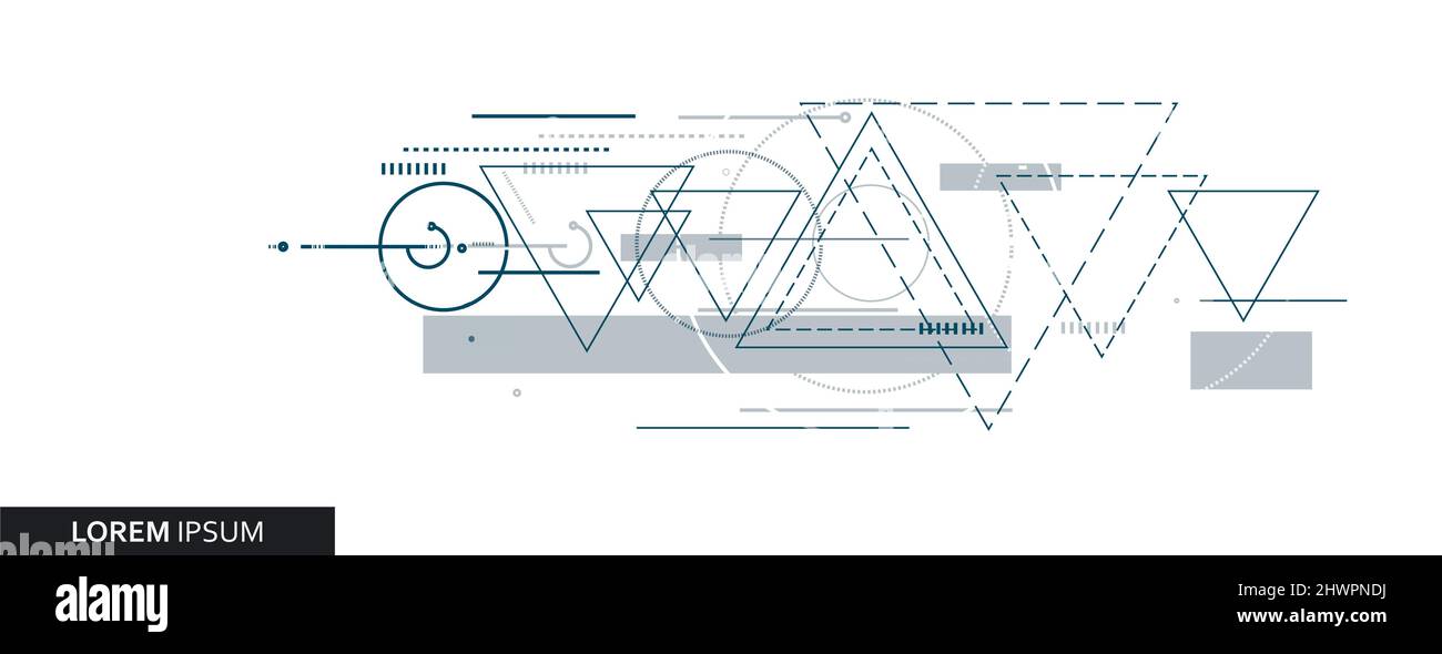 Connect triangle cover design. Dotted lines and circles polygonal triangles illustration. Vector background Stock Vector