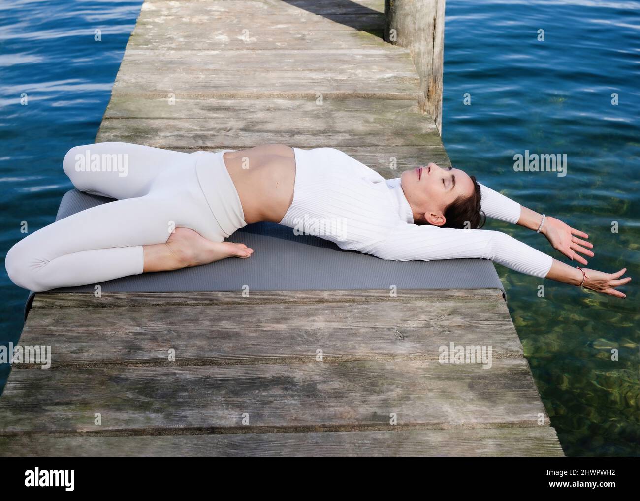Beautiful active woman yoga hi-res stock photography and images - Alamy