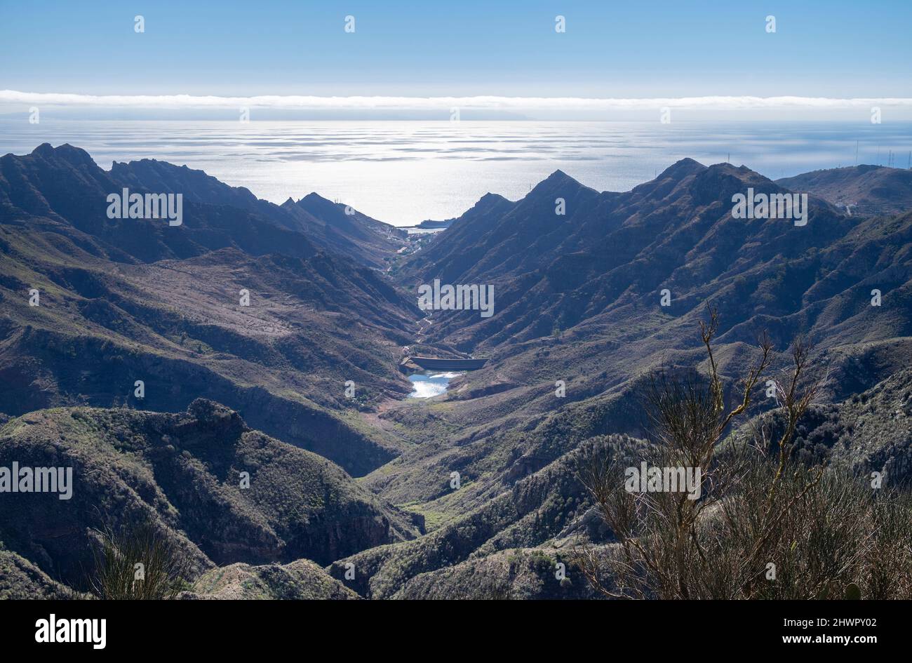 Valley in Macizo de Anaga range Stock Photo