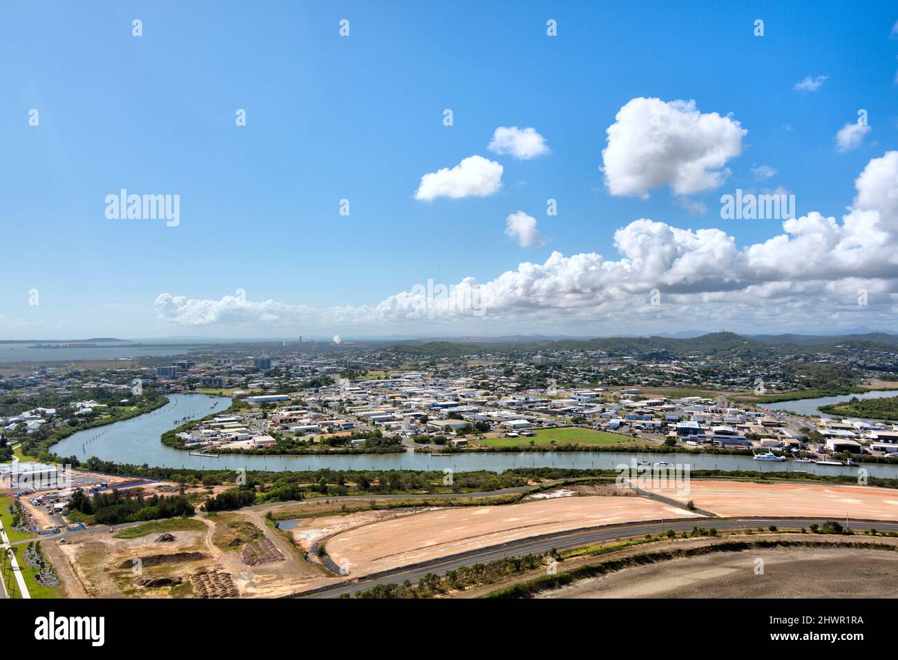 Aerial of the city of Gladstone Queensland Australia Stock Photo Alamy