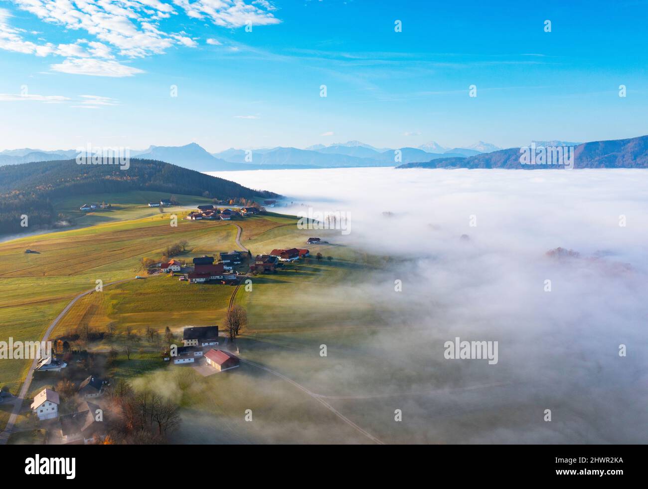 Aerial view mountain shrouded in hi-res stock photography and images ...