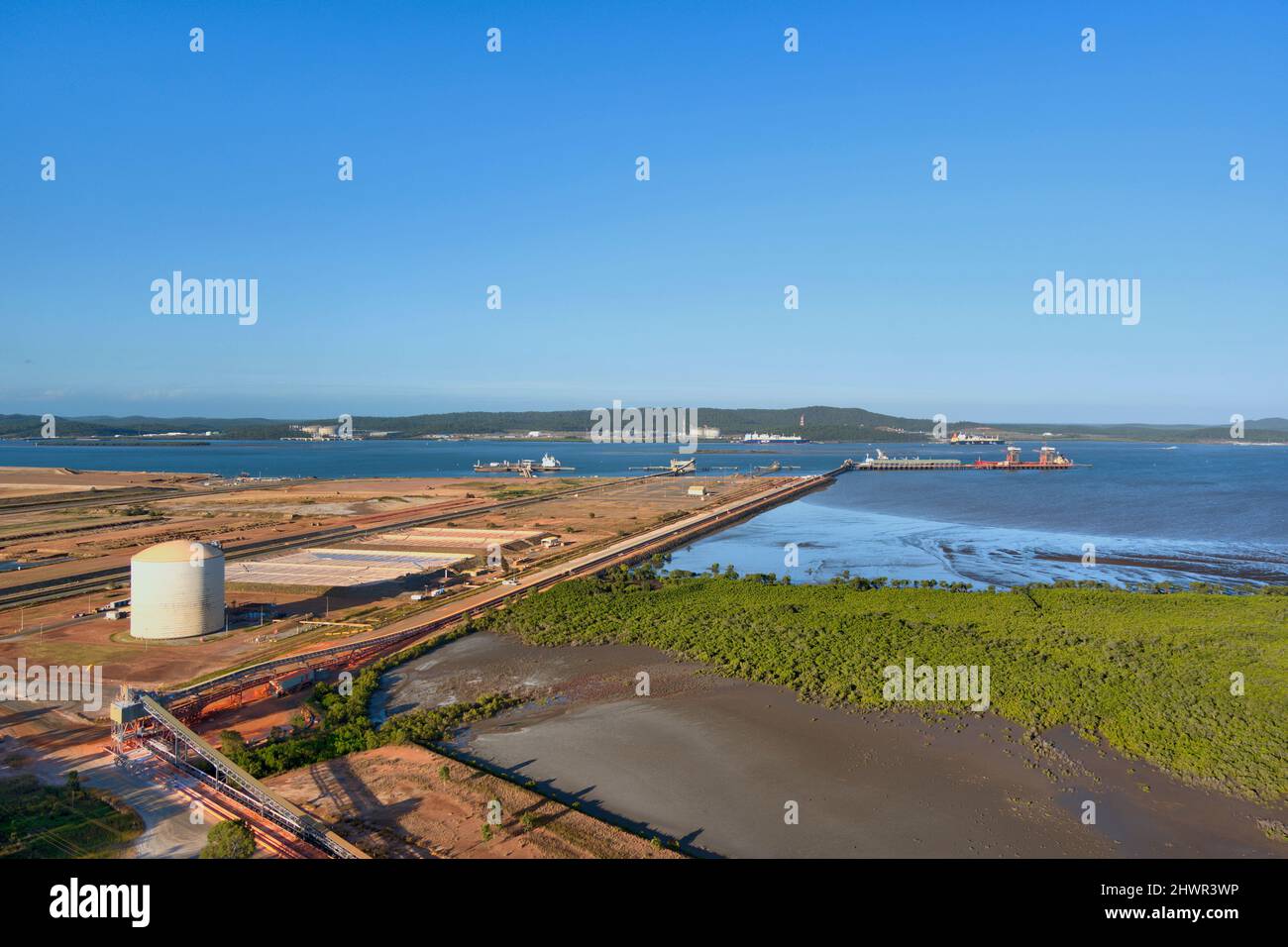 Aerial of Fishermans Landing at Gladstone Queensland Australia Stock
