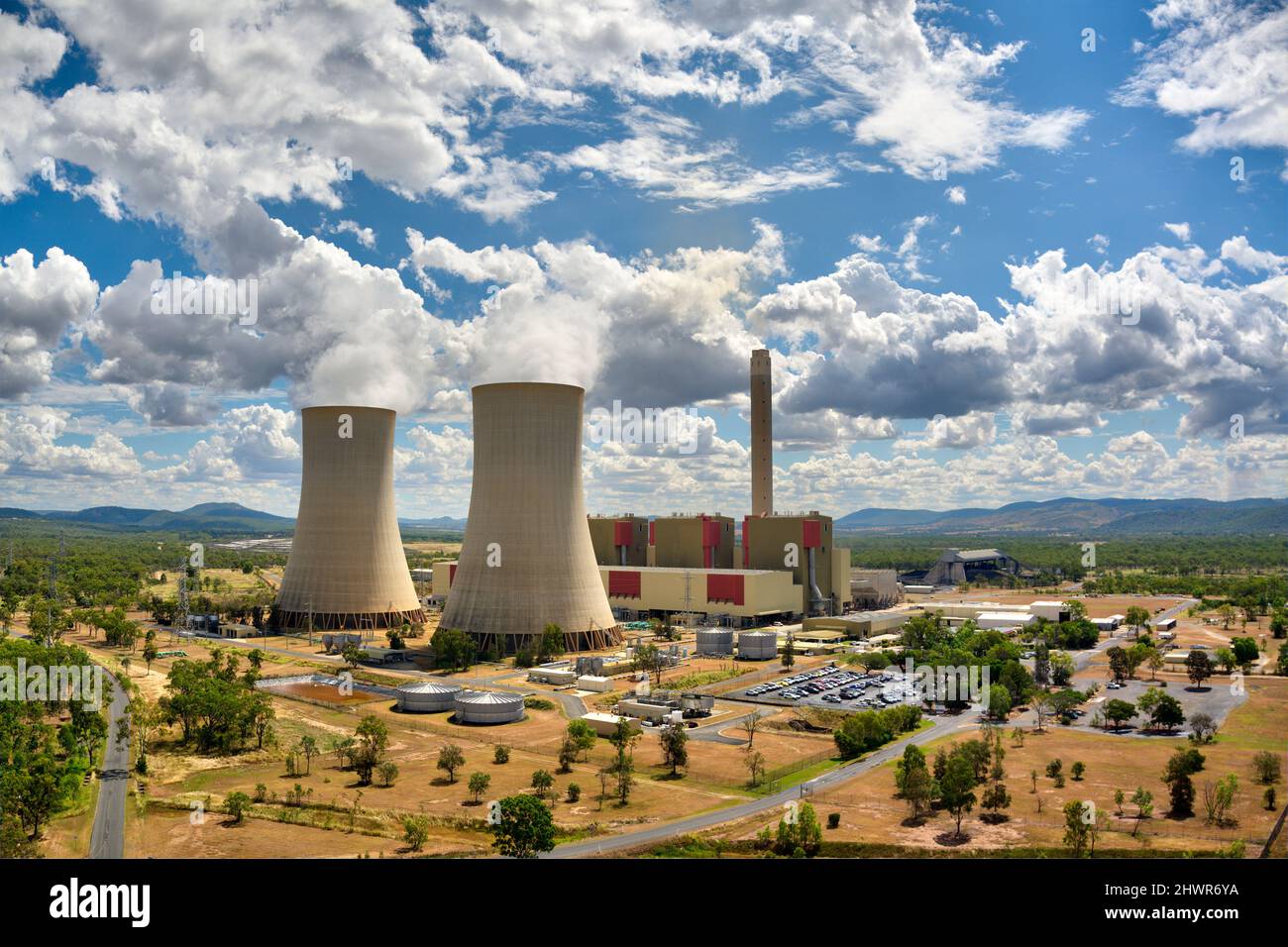 Stanwell Power Generation a coal fired base load Station Queensland Australia Stock Photo