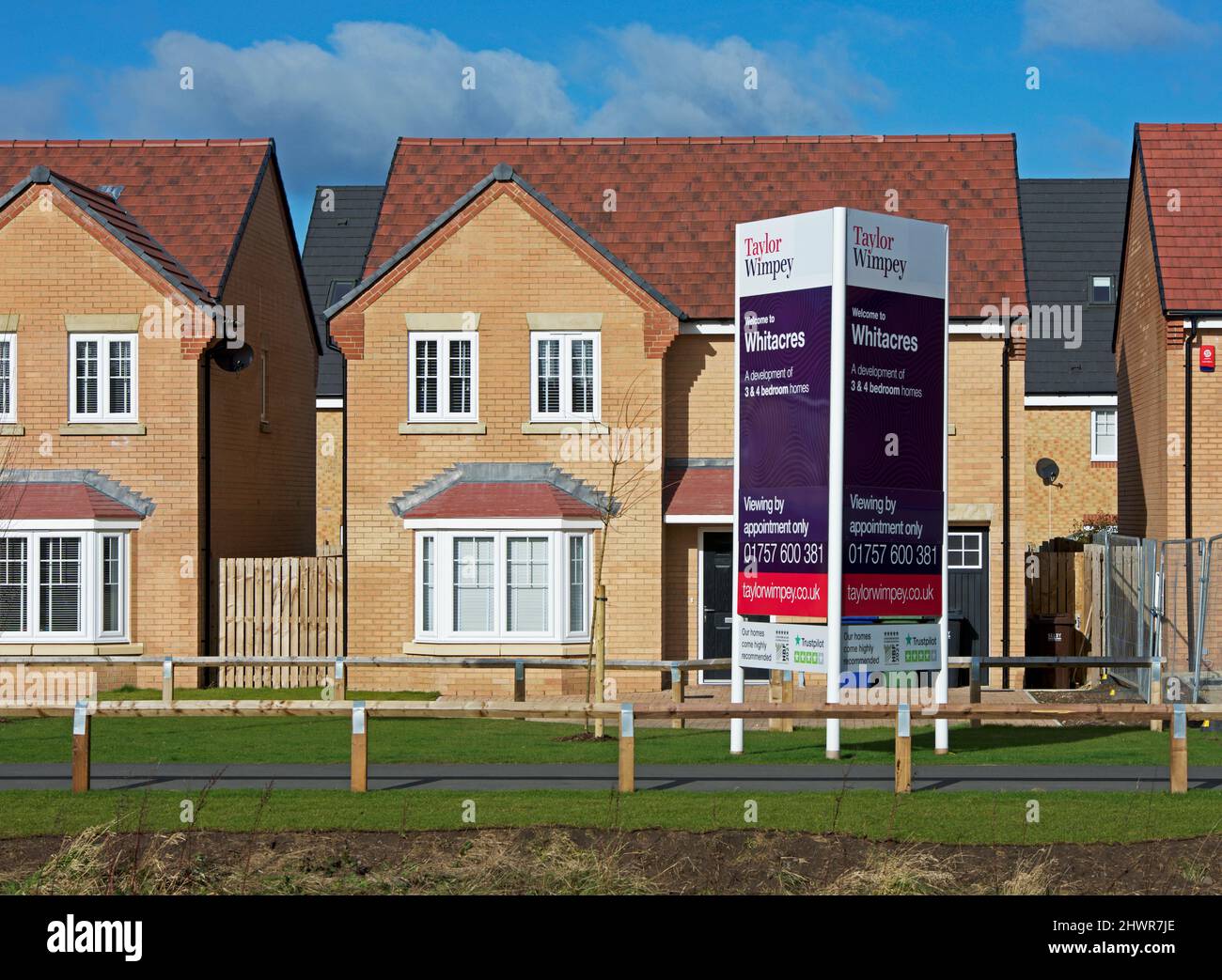 Houses built by Taylor Wimpey at Whitacres, a new housaing development in Hambleton, North